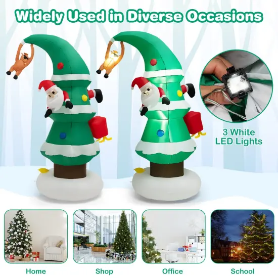 8 Feet Inflatable Christmas Tree with Santa Claus {5}