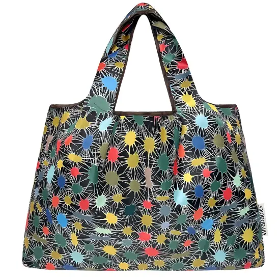 Wrapables Large Foldable Tote Nylon Reusable Grocery Bags, Connections {3}