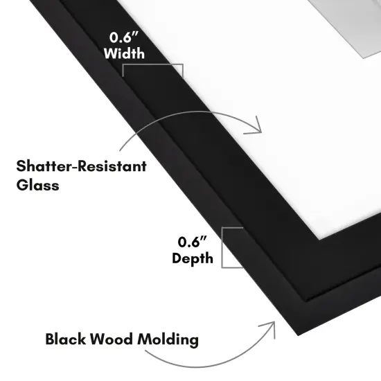 Americanflat 8x8 Square Picture Frames for Grid Gallery - Set of 6 and 9 - 4x4 with Mat or 8x8 without Mat - Square Grid Picture Frames - Shatter Resistant Glass - Hanging Hardware - Includes Easel - Black {3}