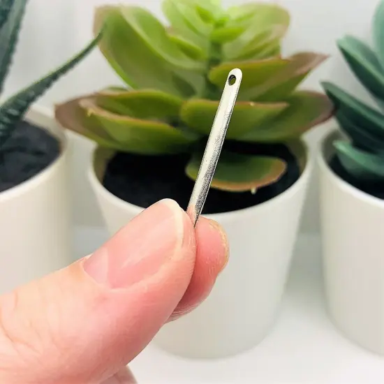 4, 20 or 50 Pieces: Antique Silver 33x3mm Simple Minimalist Bar Connectors {5}