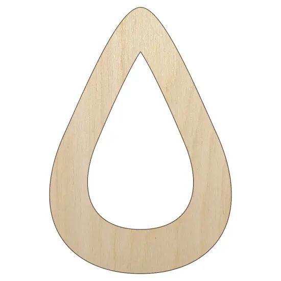 Hydrate Water Rain Drop Frame Outline Unfinished Wood Shape Piece Cutout for DIY Craft Projects {1}