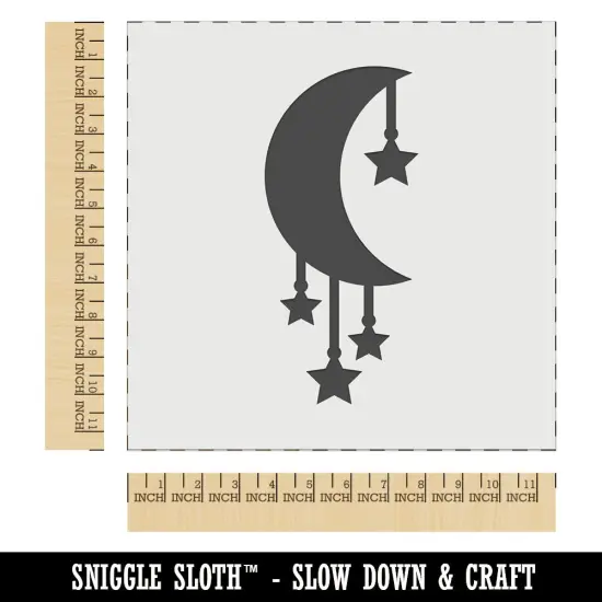 Moon with Hanging Stars Wall Cookie DIY Craft Reusable Stencil {1}