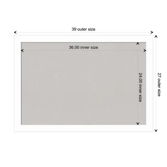 Basic Narrow Wood Framed Corkboard, Grey Cork Basic White {3}