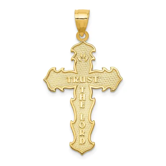 14K Gold Passion Cross Pendant Charm Jewelry 36 x 20mm {3}