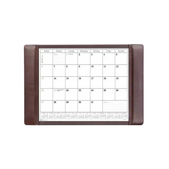 Chocolate Brown Leather Desk Pad w/ Calendar, 25.5 x 17.25 {1}