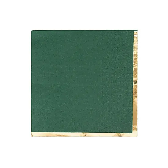 50 Pastel Gold Trim 2 Ply Paper Napkins for Events Sage green {4}