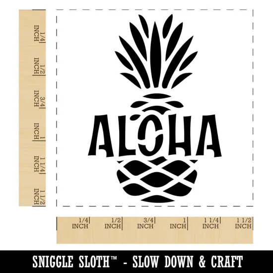 Aloha Pineapple Tropical Fruit Hawaii Self-Inking Rubber Stamp Ink Stamper Red {1}