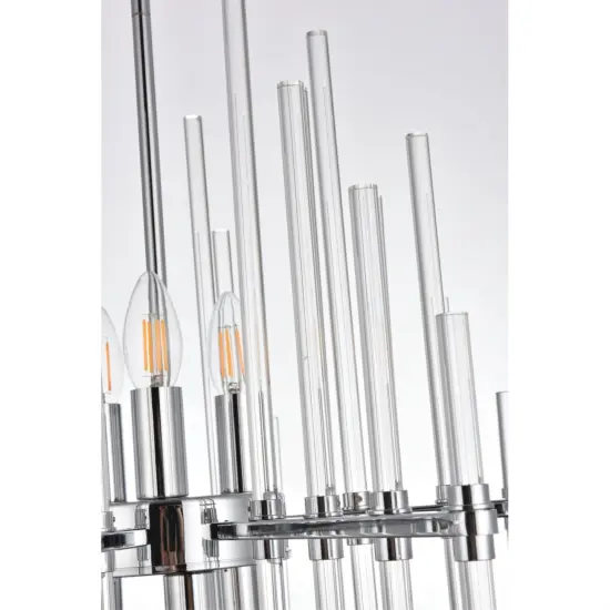 Sienna 23 inch crystal rod pendant in chrome {6}