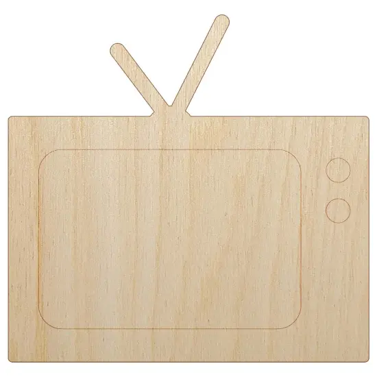 Vintage TV Television Silhouette Unfinished Wood Shape Piece Cutout for DIY Craft Projects {7}