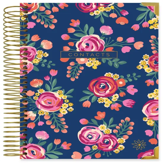 bloom daily planners Contact Book, Vintage Floral Gold Stamp {1}