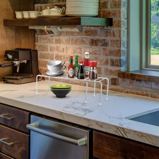 Expandable Kitchen Counter Cabinet Shelf Organizer Storage . {3}