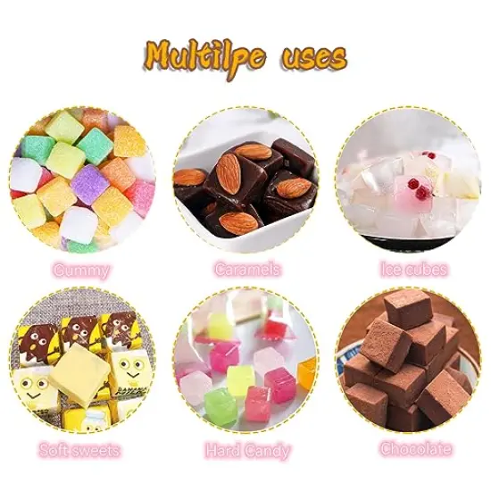 Square Candy Molds Silicone Molds for Hard Candy, Gummy, Caramels, Chocolate, Ganache, Ice Cubes, 252 Cavity {4}