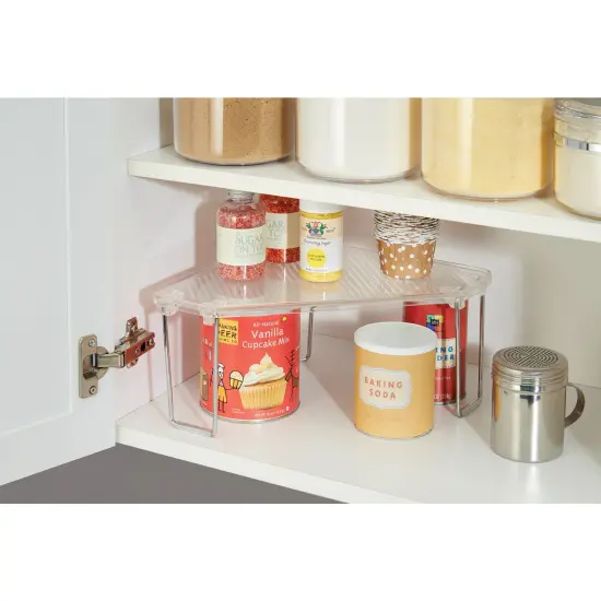 mDesign Plastic/Steel Corner Kitchen Organizer Shelf {2}