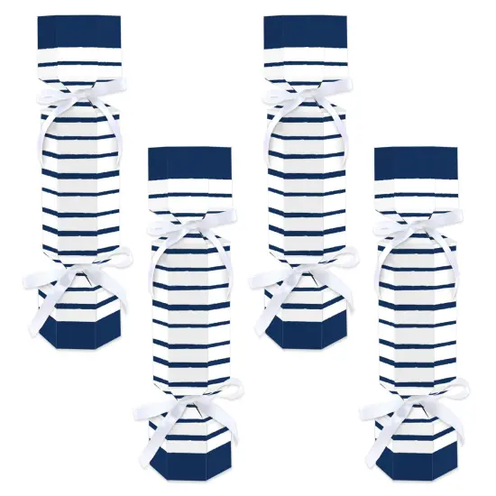 Big Dot of Happiness Navy Stripes - No Snap Simple Party Table Favors - DIY Cracker Boxes - Set of 12 {1}