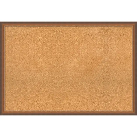 Two Tone Wood Framed Corkboard, Natural Cork Bronze Copper {1}