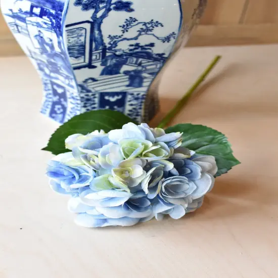 19" Faux Hydrangea Stem Soft Blue {6}
