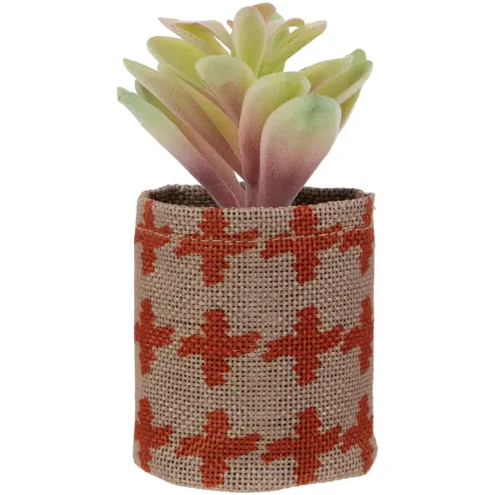 Northlight Artificial Pastel Succulent in Burlap Bag - 4.75" Multi {1}