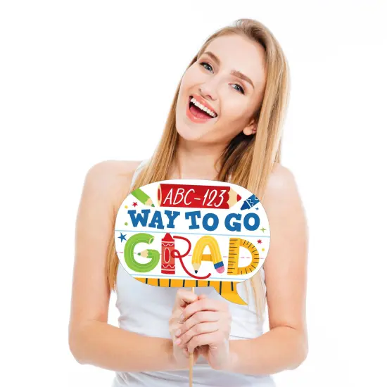 Big Dot of Happiness Elementary Grad - Kids Graduation Party Photo Booth Props Kit - 20 Count {4}