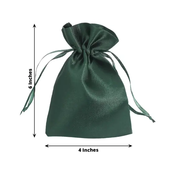 60 pcs 4x6 Satin Favor Drawstring Bags Hunter green {3}