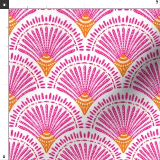 Various Fabrics by the Yard or Fat Quarter Hot Pink Arches Orange Geometric Abstract Colorful Graphic Vibrant Custom Printed Fabric by Spoonflower {4}