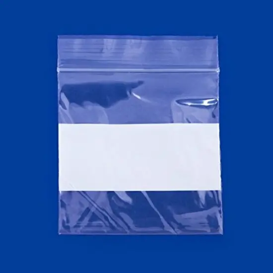 Clear Plastic Reclosable Zipper Bags 3x3 W/White Block (Package of 100) {1}
