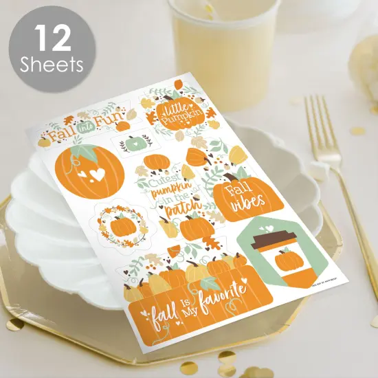 Big Dot of Happiness Little Pumpkin - Fall Birthday or Baby Shower Party Favor Sticker Set - 12 Sheets - 120 Stickers {3}