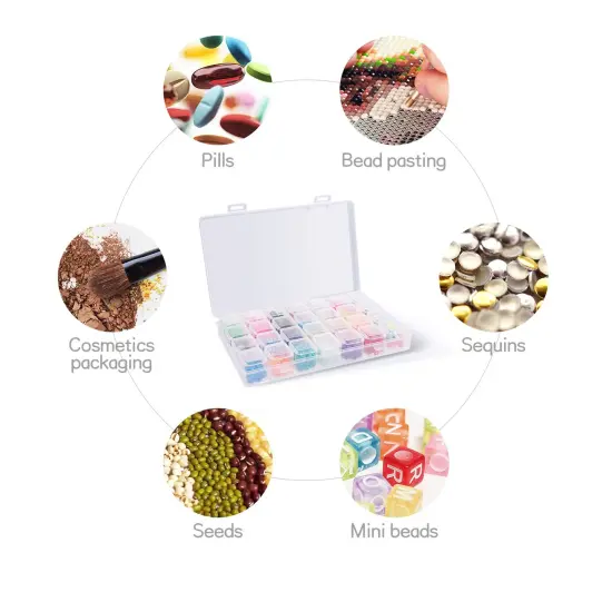 28 Girds 3 Pack Diamond Painting Storage Containers, Bead Storage Containers, Diamond Art Organizer Box, Diamond Painting Accessories, Embroidery Storage with Label Stickers {4}