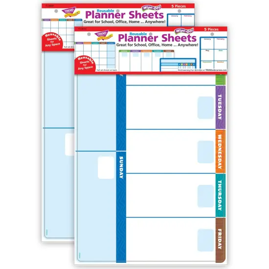 Wipe-Off Planner Sheets, 5 Per Set, 2 Sets {1}