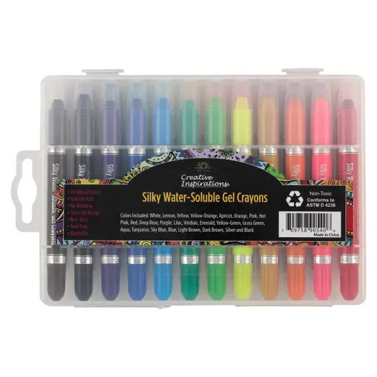 Creative Inspirations Silky Water-Soluble Gel Crayons - Professional Gel Crayons for All Ages, Artists, Scrapbooking, Travel, & More! - Set of 24 {4}