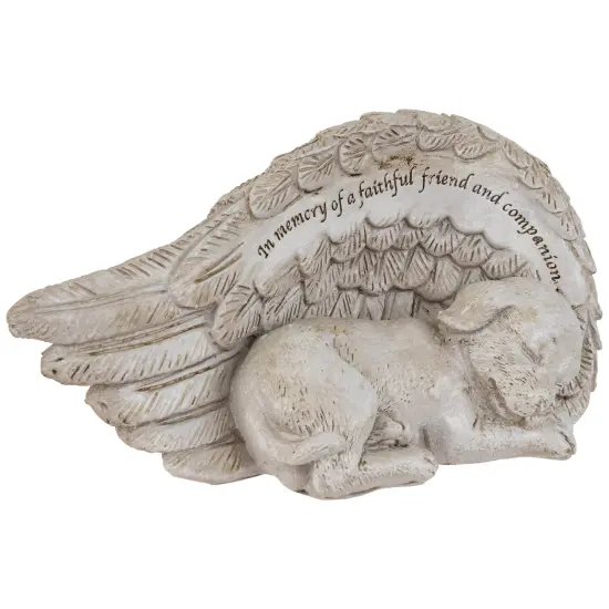Northlight Sleeping Angel Dog Memorial Outdoor Garden Statue - 7" Gray {5}