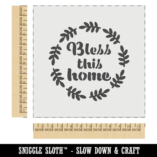 Bless This Home in Wreath Wall Cookie DIY Craft Reusable Stencil {1}