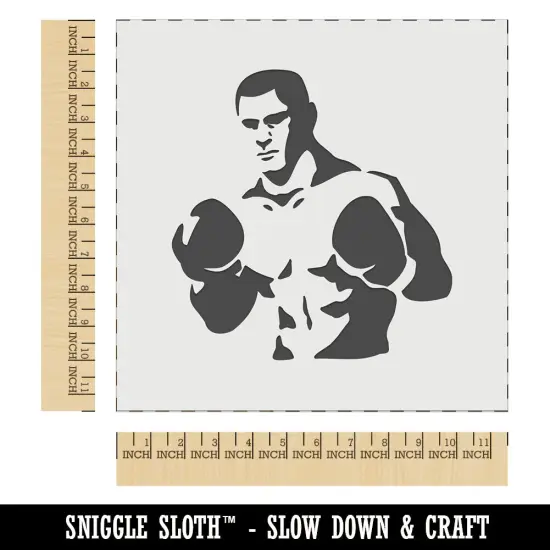 Boxer Man with Boxing Gloves Pugilist Wall Cookie DIY Craft Reusable Stencil {1}