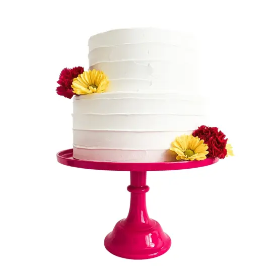 Bright Hot Pink Melamine Pedestal Cake Stand – 11.5" Wide, Lightweight, BPA-Free, Dishwasher Safe, Party Ready {4}