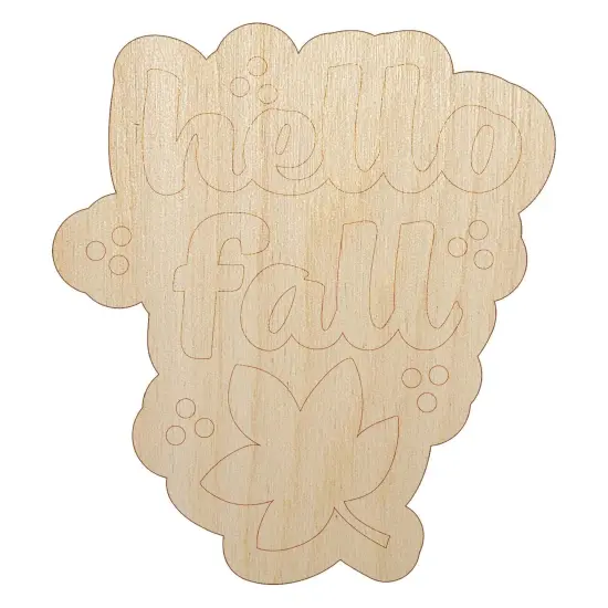 Hello Fall Unfinished Wood Shape Piece Cutout for DIY Craft Projects {2}