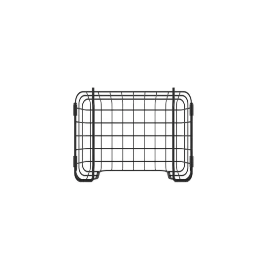 Oceanstar Stackable Metal Wire Storage Basket Set for Pantry, Countertop, Kitchen or Bathroom, Black, Set of 3 {6}