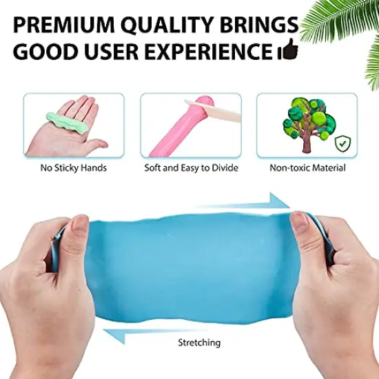 Polymer Clay Kit, 50 Colors DIY Modeling Clay, NonToxic Oven Baken Clay with Sculpting Tools and Decorative Accessories, Great for Kids & Adults {6}