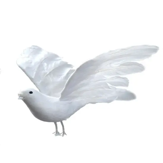 Set of 12 White Feather Dove Birds - 10" Realistic Design, Decorative Faux Doves, Perfect for Weddings & Events - Year-Round Use, Floral Home by Artificial Flowers {1}