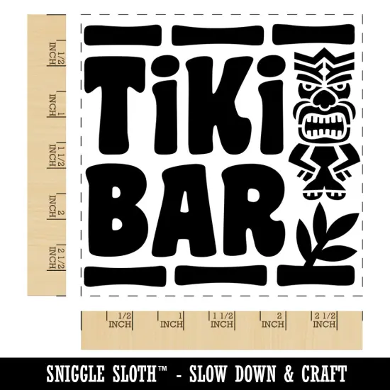 Tiki Bar Square Rubber Stamp for Stamping Crafting {1}