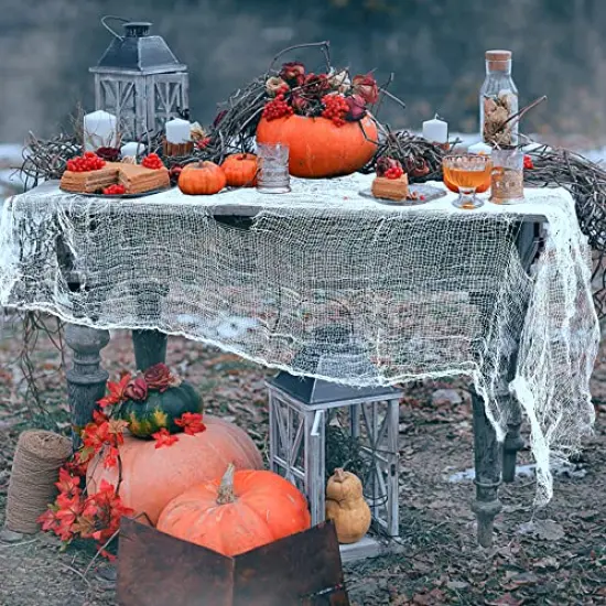 500x39 Inch Large Size Halloween Spooky Cloth-Halloween White Scary Creepy Cloth-Windows Doorways Cover Gauze for Halloween Party Haunted House Decor {2}