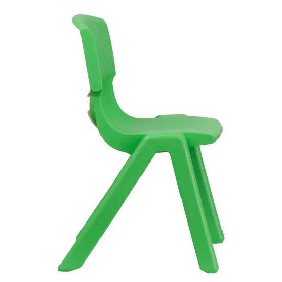 Emma and Oliver 5 Pack Plastic Stackable School Chair with 15.5'' Seat Height Green {6}