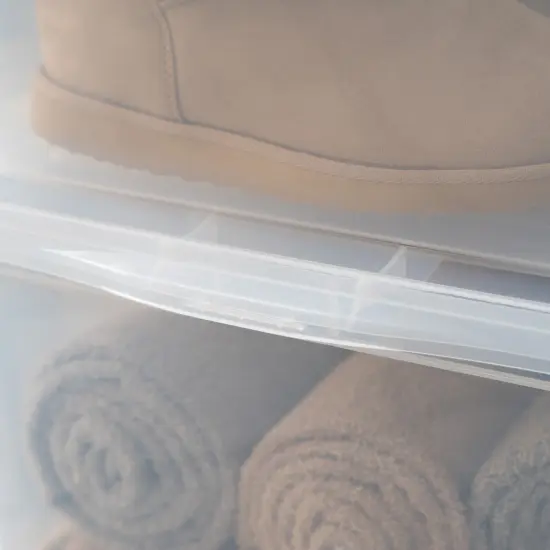 IRIS USA 6Pack 58 Quart Plastic Storage Bin Tote Organizing Container with Latching Lid, Stackable and Nestable, Clear {7}