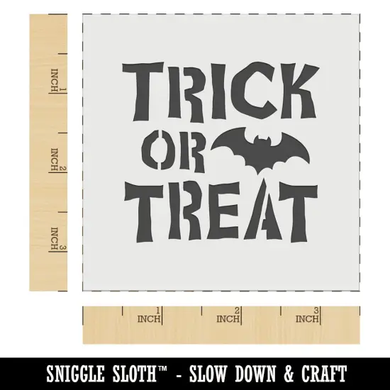 Trick or Treat with Bat Halloween Wall Cookie DIY Craft Reusable Stencil {6}
