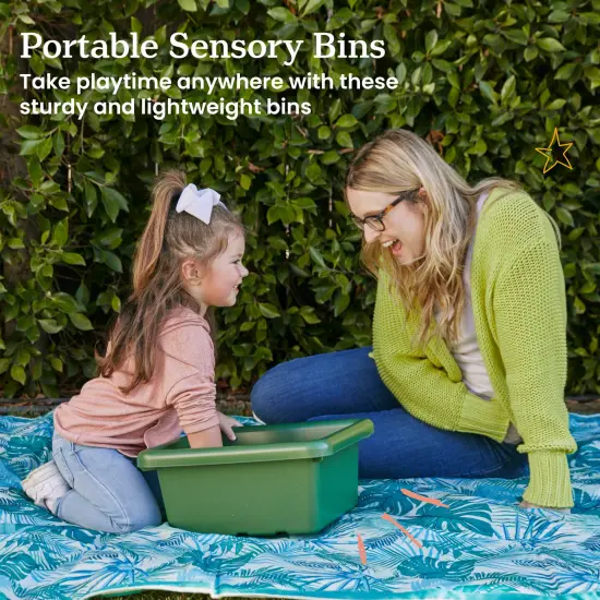 Square Bin with Lid, Storage Containers, 2-Pack Hunter Green {3}