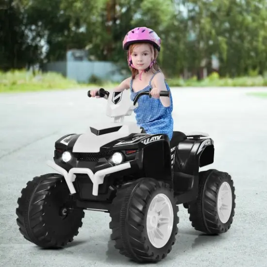 Iron Kids ATV Ride-On with Music, USB and 2 Speeds White {2}