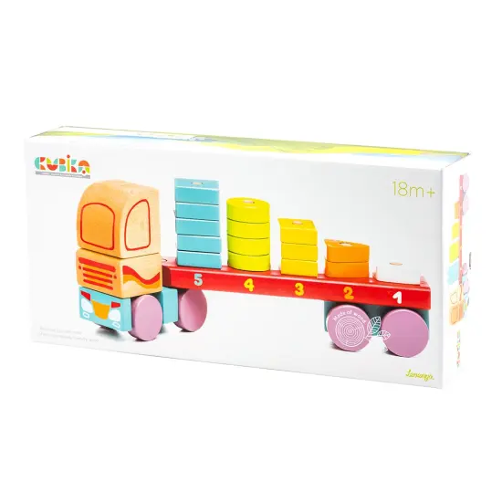Wise Elk/Cubika Wooden toy - Truck with Bricks LM-13 {2}
