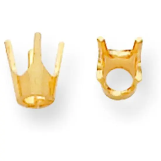 14K Gold 4 Prong Round Open Back Setting 3mm {1}
