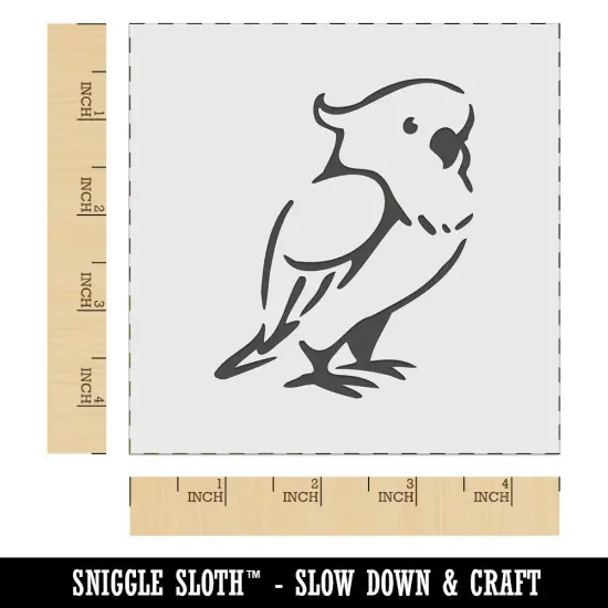 Standing Cockatoo Parrot Bird Wall Cookie DIY Craft Reusable Stencil {6}