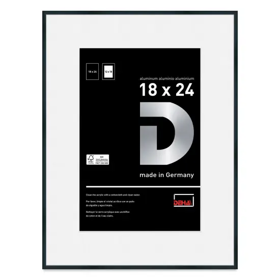 Deha Design Tribeca Frame - Black, 18" x 24", 12" x 18" Mat {1}