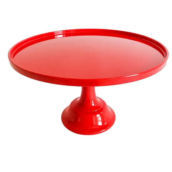 Stylish Red Melamine Pedestal Cake Stand &ndash; Durable, BPA-Free & Dishwasher Safe for Holidays & Parties {3}