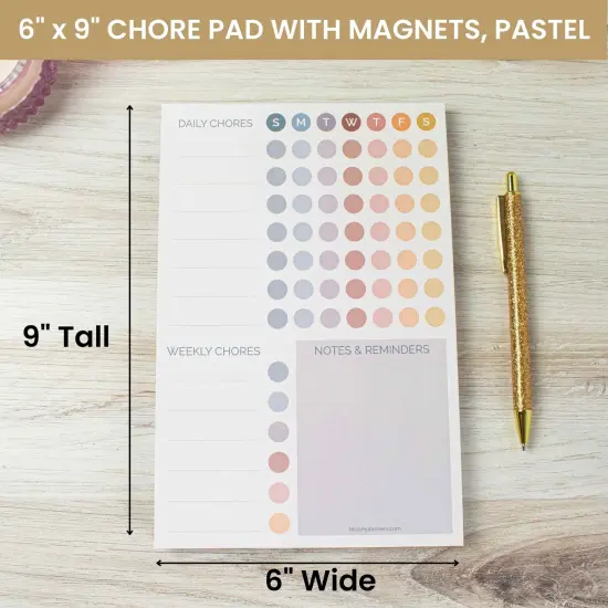 bloom daily planners Planning Pad, 6" x 9", Chore Pad with Magnets, Pastel {4}